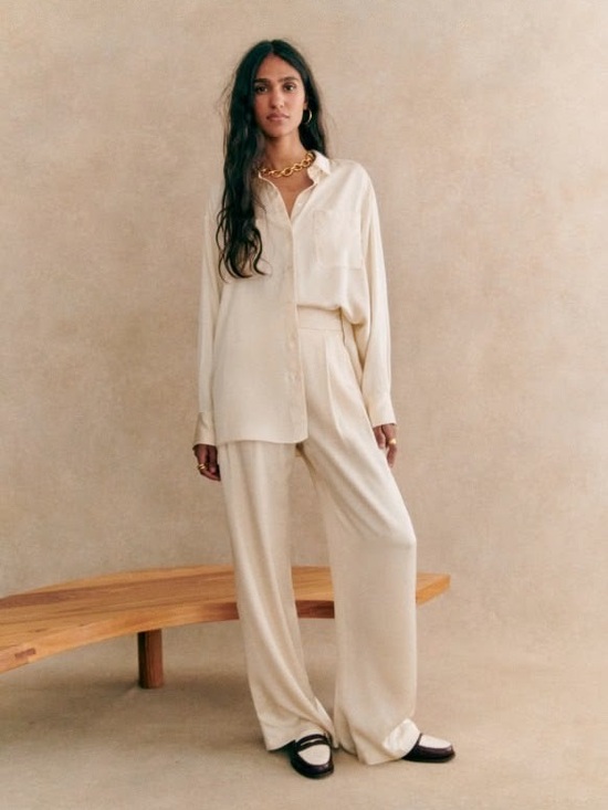 Sezane Pants - Sezane Georgio Trousers Vanilla size 36